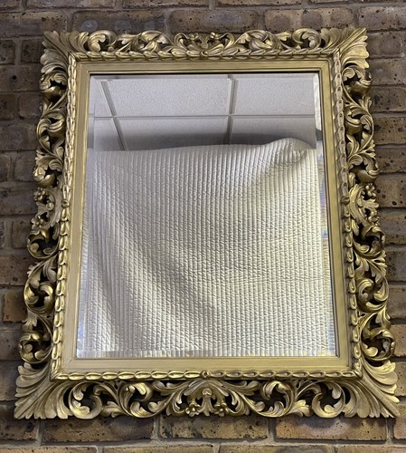 Antique hand carved mirror - antique, in