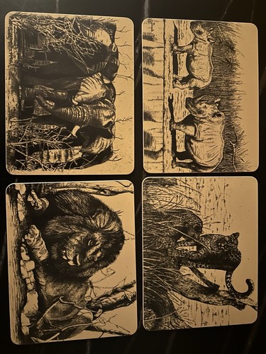 Wooden animal placemats set - set, of