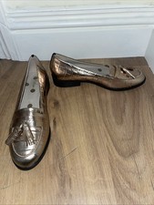 Boden 'Peggy' Gold Leather Loafers - Mock Croc - Tassles - EUR 39 - New