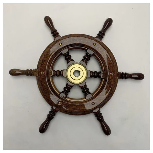 Mahogany wooden boat steering - mahogany,