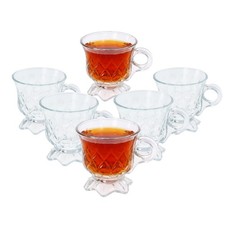 Set Of 6 Tea Coffee Mugs Clear