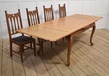 Oak Parquetry draw leaf table