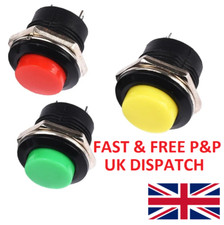 16mm Switch Round Push Button Momentary Black White Red Green Blue Yellow
