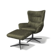 Modulax Jimmy Celine Olive Swivel Lounge Chair & Footstool RRP £1299