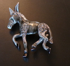 Vintage Enamel Marcasite Donkey Brooch (like BJL ) not signed