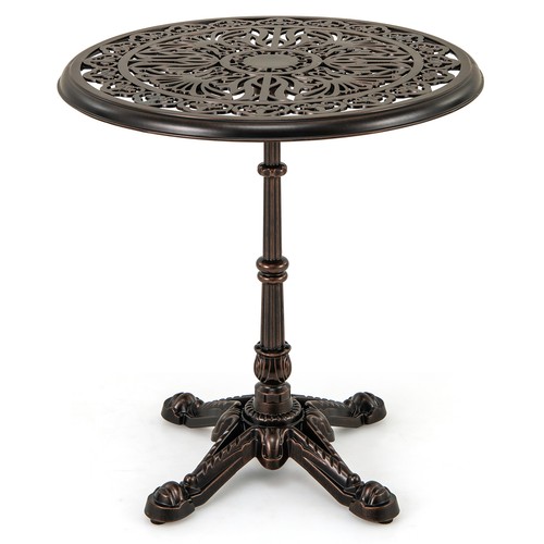 Table copper 68cm round cast - table-copper,
