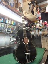 Vintage Supertone Harmony Paint Western Horse Cowboys Acoustic Guitar RARE BLACK