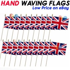 Union Jack Flag Small Hand Waving British Royal Coronation Party Event Decor UK