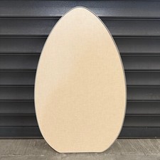 Campervan Table Top Egg, 15mm Light weight Ply, Beige Linen, Silver Trim CT801
