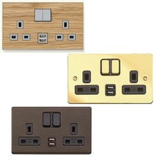 MK 13A 2 Gang Twin USB DP