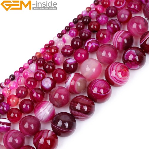 6mm 8mm onyx magenta stripe - magenta,