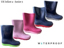 Kids Childrens Wellies Infant Wellington Baby Rain Boots Rubber Waterproof Shoes