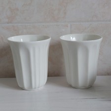 Hotel Chocolat Mug Pod Cup X2 White Ceramic Velvetiser By Andrew Wicks Ribbed #2
