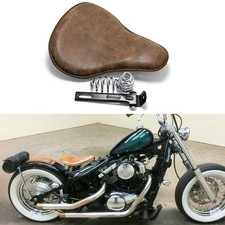 PU Driver Solo Seat  Brown For Kawasaki VN 400 650 900 1500 2000 Bobber Chopper