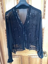 Black Beaded Blouse or Bolero