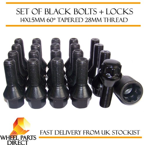 Black wheel bolts locks - black,