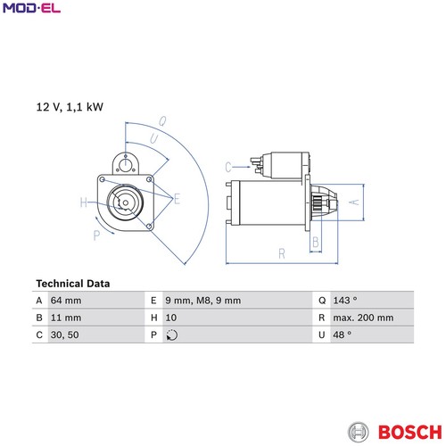 Starter 986 024 020 for - starter,