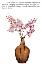 Large Amber Glass Vase for