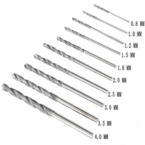 Diamond tipped twist - tipped, drill