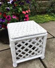 white wicker stool handmade
