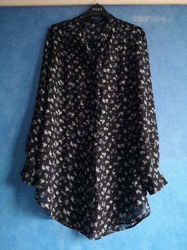 Next black floral chiffon - black,