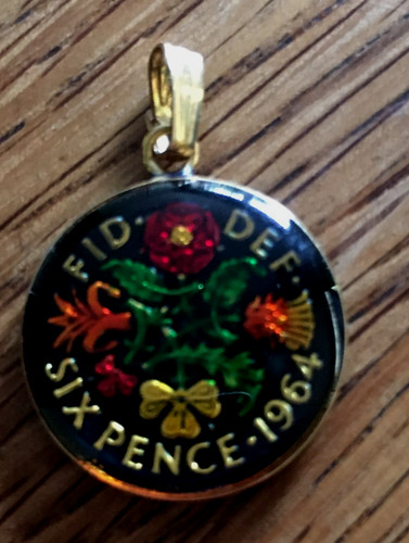1964 enamelled sixpence - 1964,
