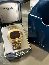 Vintage 14K Gold Filled PULSAR Watch P2 James Bond LED Watch - Working
