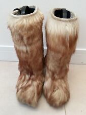 Vintage 1980 The Original NEVEA St Moritz Yeti Boots Goat Fur Immaculate UK
