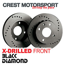 FORD Fiesta Mk1/2 XR2 81-89 BLACK DIAMOND X-Drilled Front Brake Discs