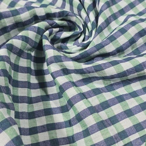 Gingham 100 cotton seersucker - 100%,