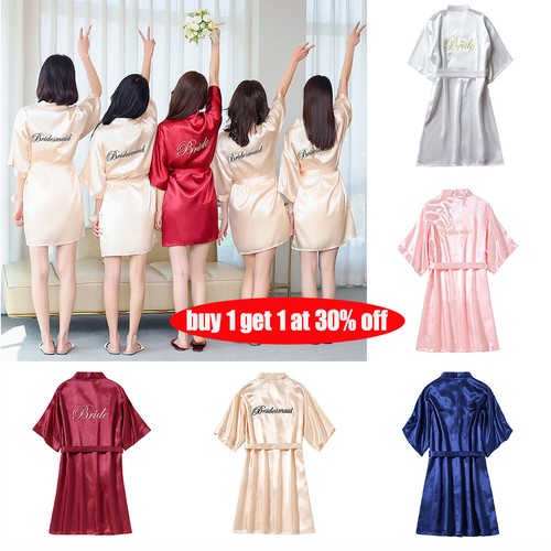 Satin robe wedding bride - satin,