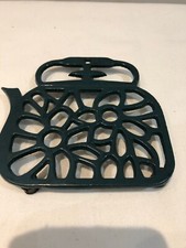 Trivet Green Cast Iron Hot Tea Pot Pan Stand Heat Resistant Worktop Protector