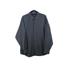 Vintage Balmain Paris Shirt Mens Size 17/43 Black Pinstripe Long Sleeve Designer