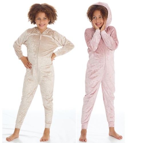 Girls crushed velvet 1onesie - girls,