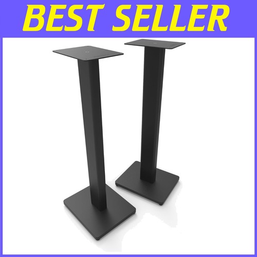 Black steel speaker stands - black,