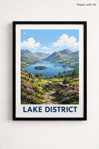 Lake district print summer - district, a4