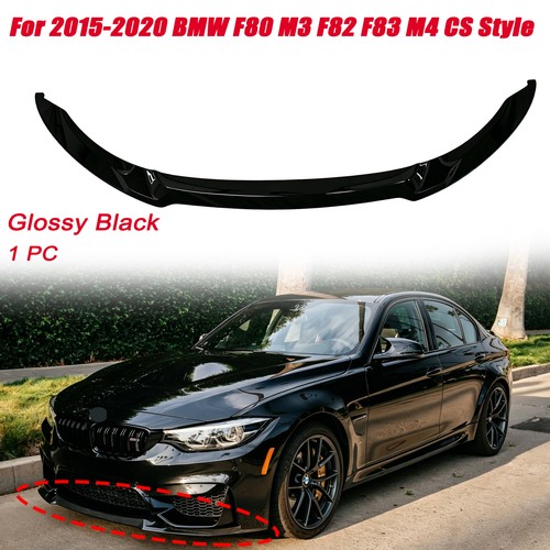 Gloss black front bumper lip - black,