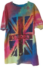 Primark - T Shirt, Short Sleeves, London, Union Jack Tie Dyed, Size S