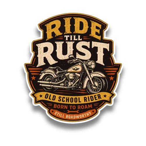 Ride till rust biker vintage - biker,