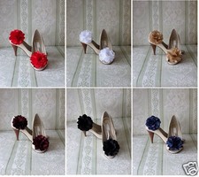 FLOWER SHOE CLIPS VARIOUS COLOURS