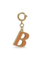 Mulberry Letter B Purse Bag Charm Key Chain In Orange Gold  New Box Paperbag