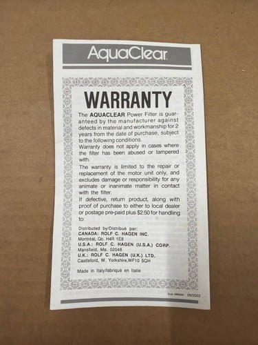Aquaclear power filter manual - power,