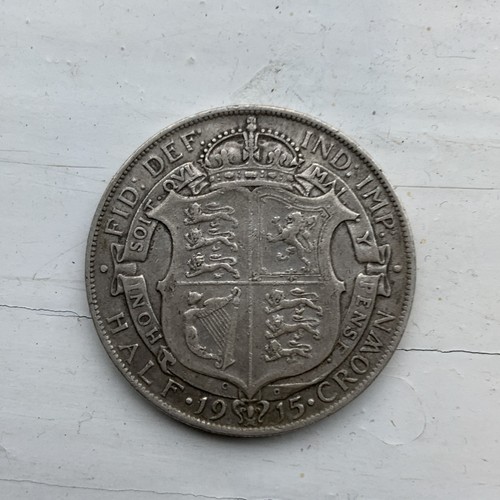 1915 king george silver - v, half