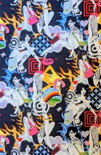 ALEXANDER HENRY FABRICS - INKED - TATTOO LADIES - NEW ROMANTICS - 186cm x 114cm