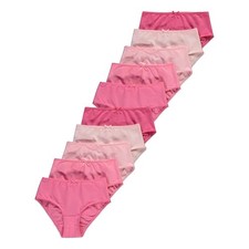 GIRLS 10 PACK BRIEFS KNICKERS UNDERWEAR 100% COTTON AGE 2-14