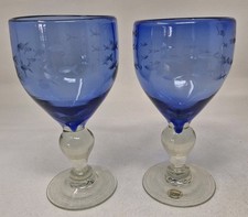 Mexican Blue Wine Glasses -