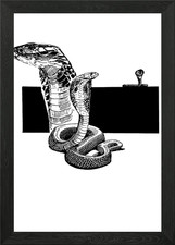 Cobra Illustration Framed Wall