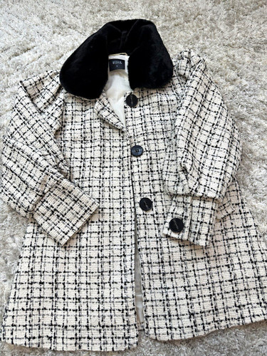 Week black white plaid coat - black,