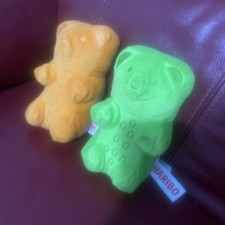 Haribo Gummi Bear Plush Soft Toy X2 Orange & Green Clean Plush Toys Sweets B&w