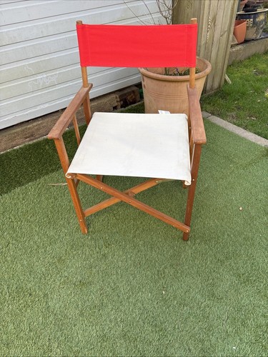 Director chair red white - director, red/white